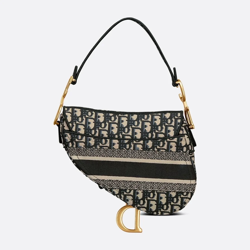 NEW! Authenticated Saddle Hand Bag Blue Dior Oblique Embroidery Iconic MSRP$5100 - Picture 9 of 16